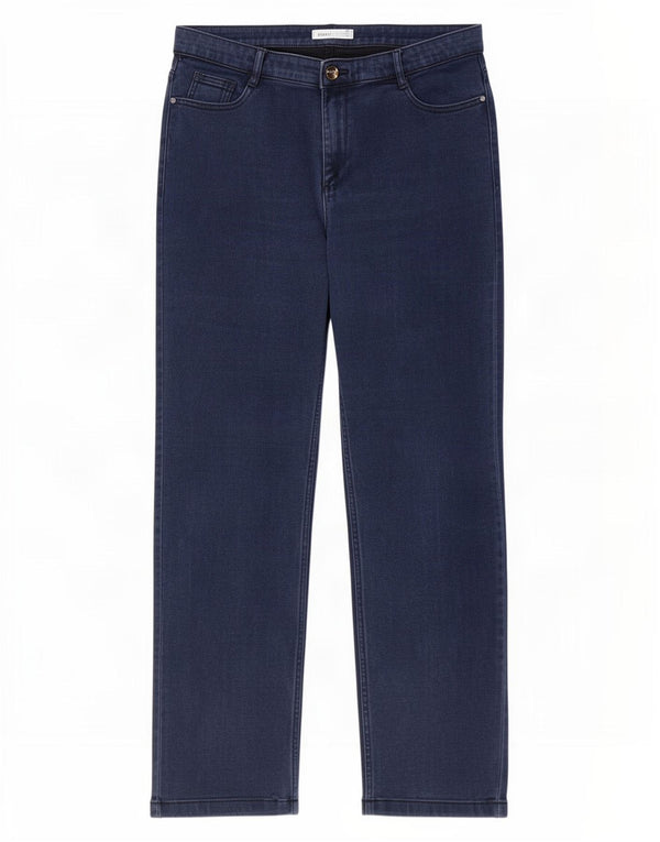 Marks & Spencer Womens Straight Jeans UK 16 Large W34 L29 Navy Blue Cotton