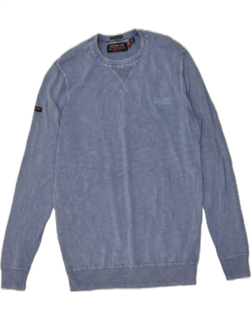 SUPERDRY Mens Crew Neck Jumper Sweater Medium Blue Cotton | Vintage Superdry | Thrift | Second-Hand Superdry | Used Clothing | Messina Hembry 