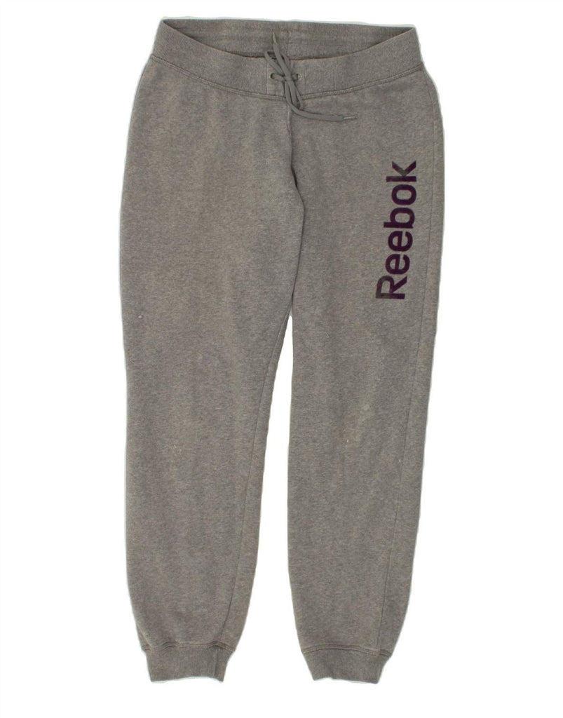 REEBOK Womens Graphic Tracksuit Trousers Joggers Small Grey | Vintage Reebok | Thrift | Second-Hand Reebok | Used Clothing | Messina Hembry 