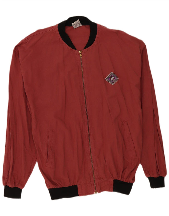 Vintage Mens Loose Fit Bomber Jacket IT 48/50 Medium Red Cotton