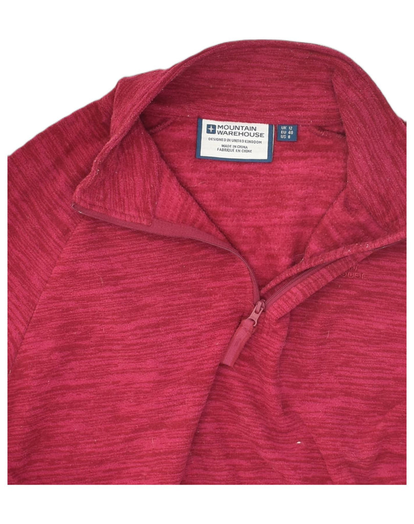 MOUNTAIN WAREHOUSE Womens Zip Neck Fleece Jumper UK 12 Medium Burgundy | Vintage Mountain Warehouse | Thrift | Second-Hand Mountain Warehouse | Used Clothing | Messina Hembry 