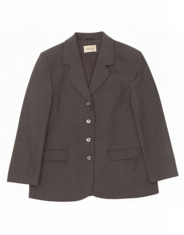 Eastex Womens 4 Button Blazer Jacket UK 16 Large Grey Wool