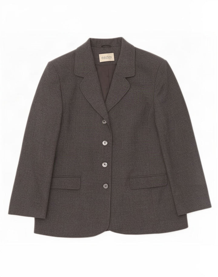 Eastex Womens 4 Button Blazer Jacket UK 16 Large Grey Wool