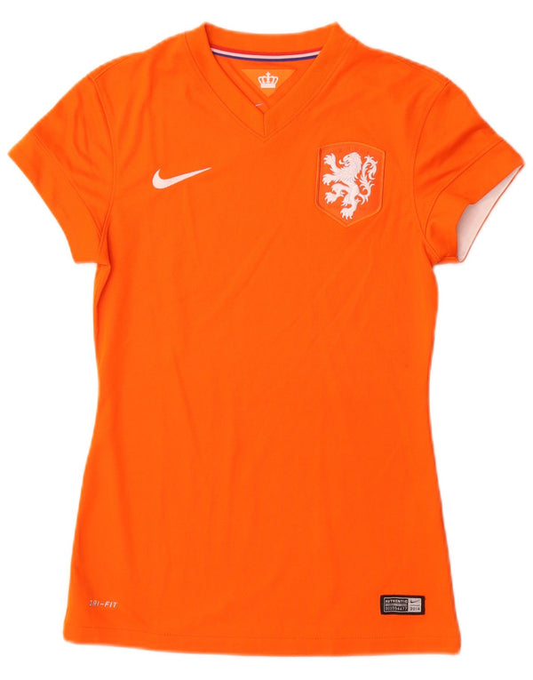 Nike Womens Graphic T-Shirt Top UK 6 XS Orange