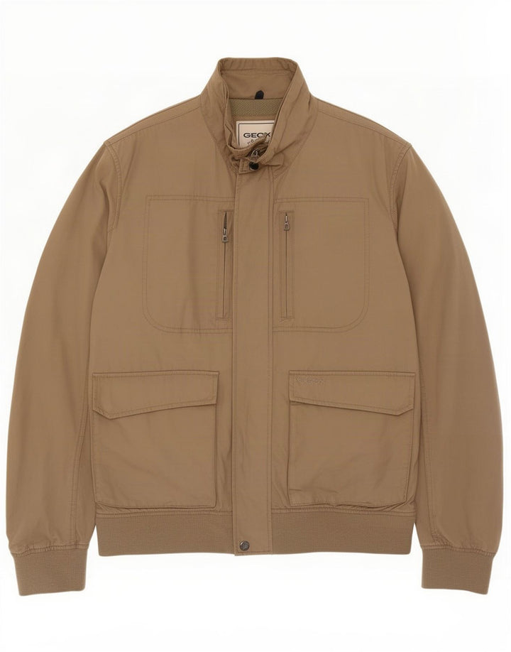 Geox Mens Respira Bomber Jacket UK 42 XL Brown Polyester