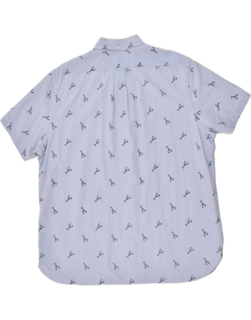 RALPH LAUREN Mens Graphic Short Sleeve Shirt 2XL Blue Animal Print Cotton | Vintage Ralph Lauren | Thrift | Second-Hand Ralph Lauren | Used Clothing | Messina Hembry 
