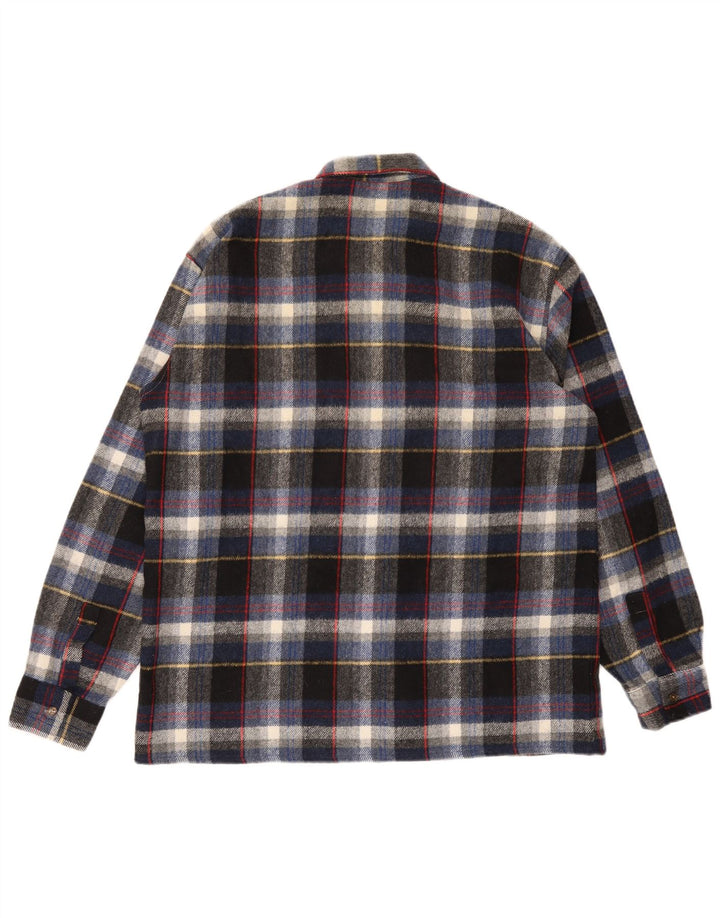 Vintage Mens Flannel Shirt Size 43 Large Multicoloured Check