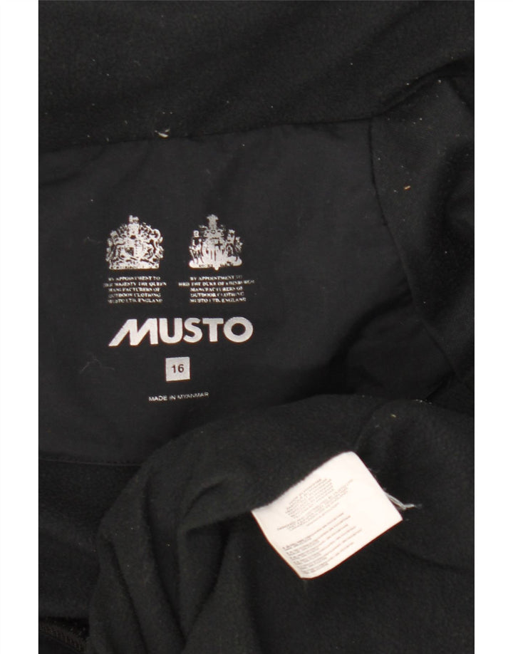 Musto Womens Graphic Hooded Windbreaker Jacket UK 16 Large Black Polyamide