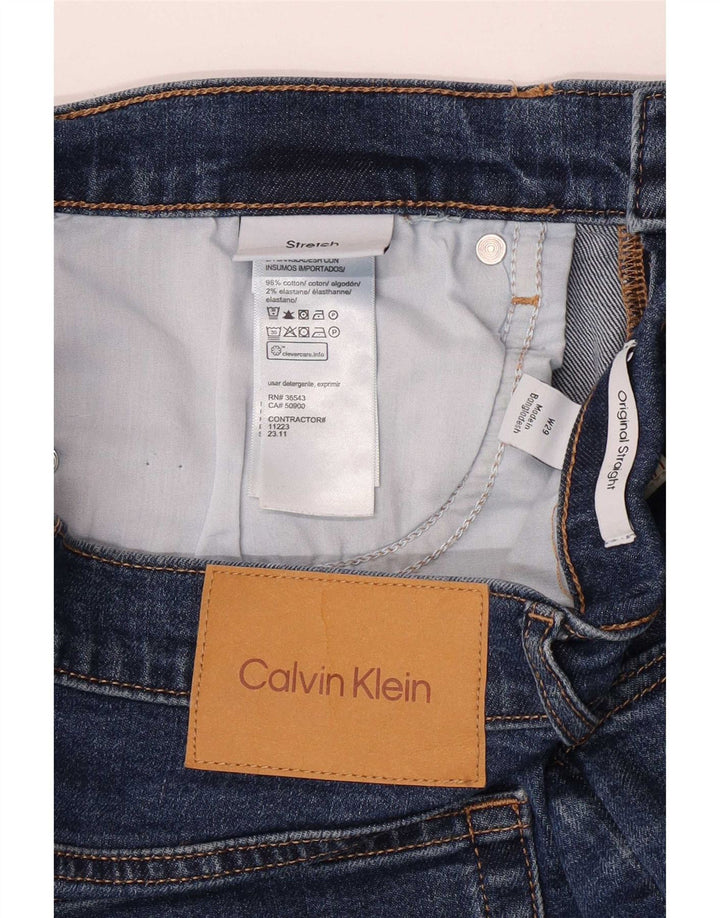 Calvin Klein Mens Straight Jeans W29 L28 Blue Cotton