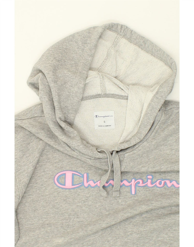 CHAMPION Womens Graphic Hoodie Jumper UK 10 Small Grey Cotton | Vintage Champion | Thrift | Second-Hand Champion | Used Clothing | Messina Hembry 