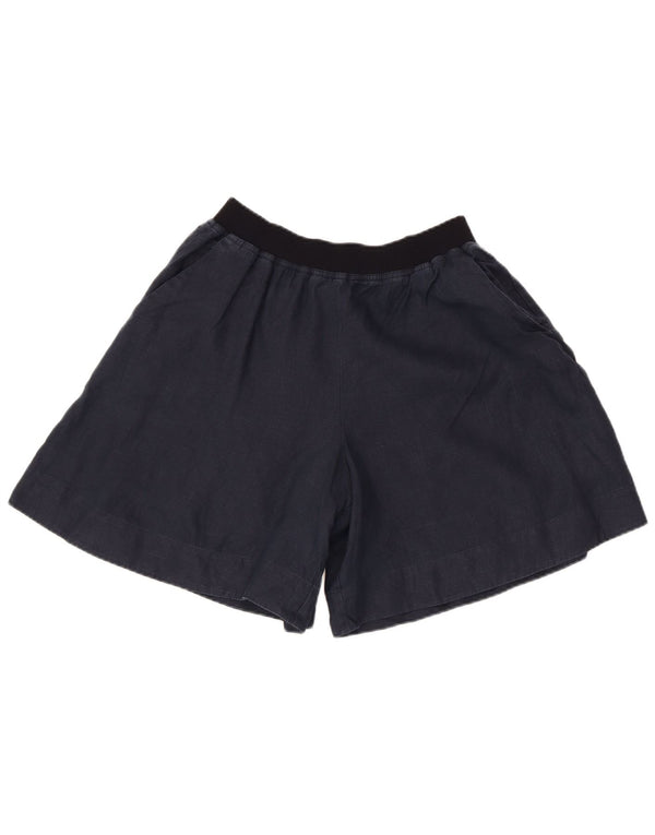 Cos Womens Relaxed Fit Casual Shorts EU 34 XS W26 Navy Blue Hemp