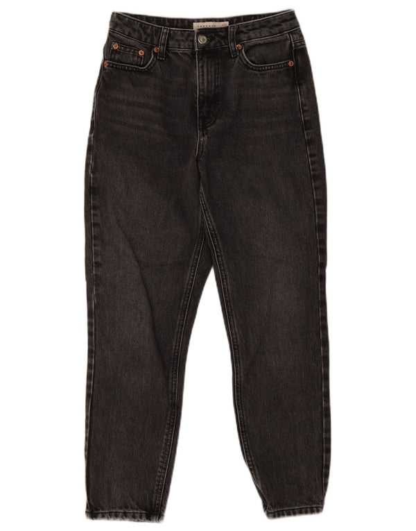 Topshop Womens Mom Crop Tapered Jeans W26 L25 Grey