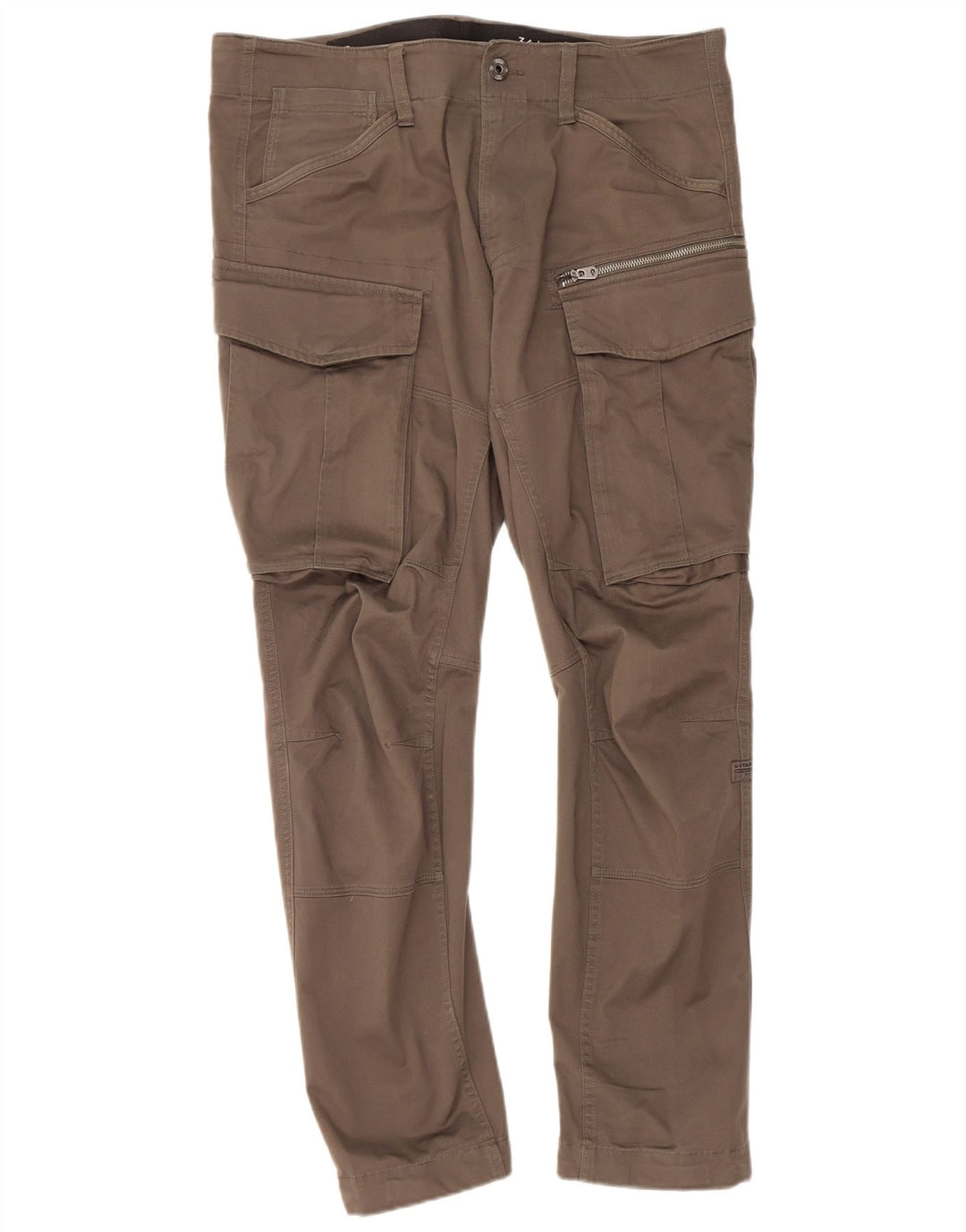 G-STAR Mens Straight Cargo Trousers W34 L32 Khaki Cotton