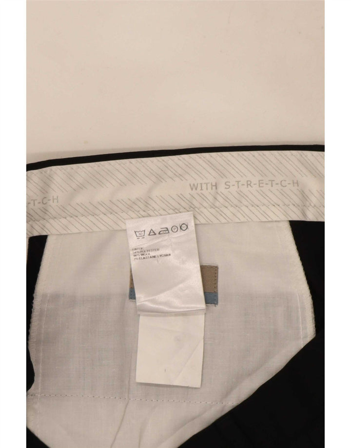Marks & Spencer Mens Pegged Suit Trousers W36 L31 Black Polyester