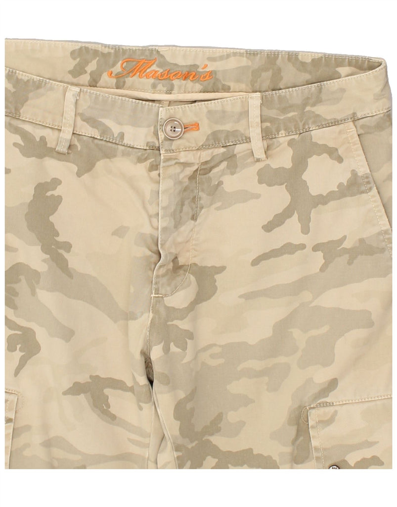 MASON'S Womens Slim Cargo Trousers W30 L33  Beige Camouflage Cotton | Vintage Mason's | Thrift | Second-Hand Mason's | Used Clothing | Messina Hembry 