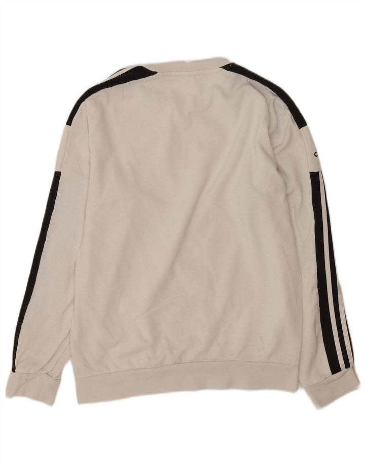Adidas Mens Sweatshirt Jumper Medium White Cotton