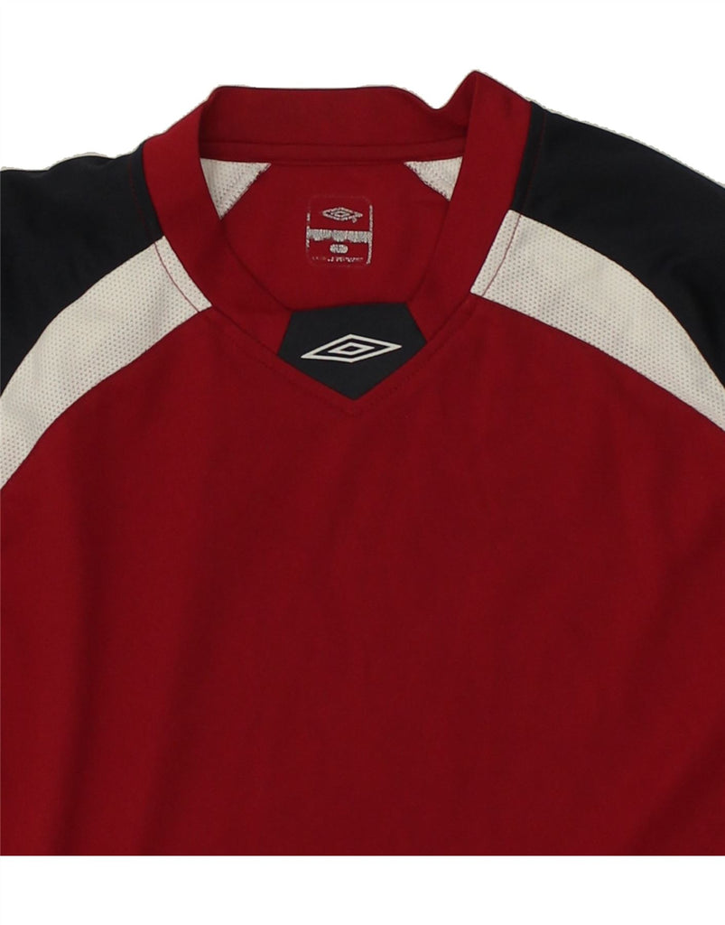 UMBRO Mens Top Long Sleeve Large Red Colourblock Polyester Vintage Umbro and Second-Hand Umbro from Messina Hembry 