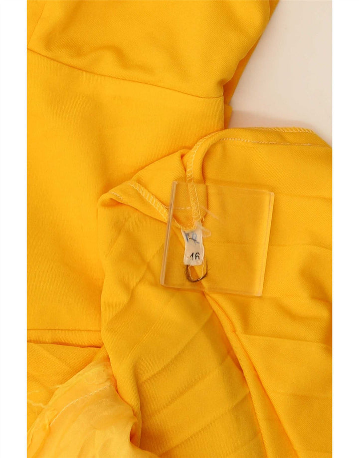 Vintage Womens Sleeveless A-Line Dress IT 46 Large Yellow