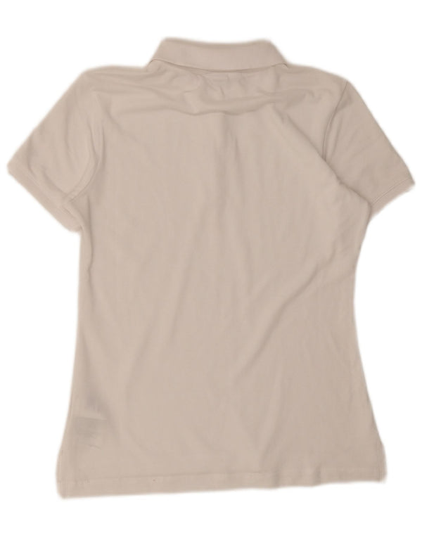 Champion Womens Polo Shirt UK 12 Medium White Cotton