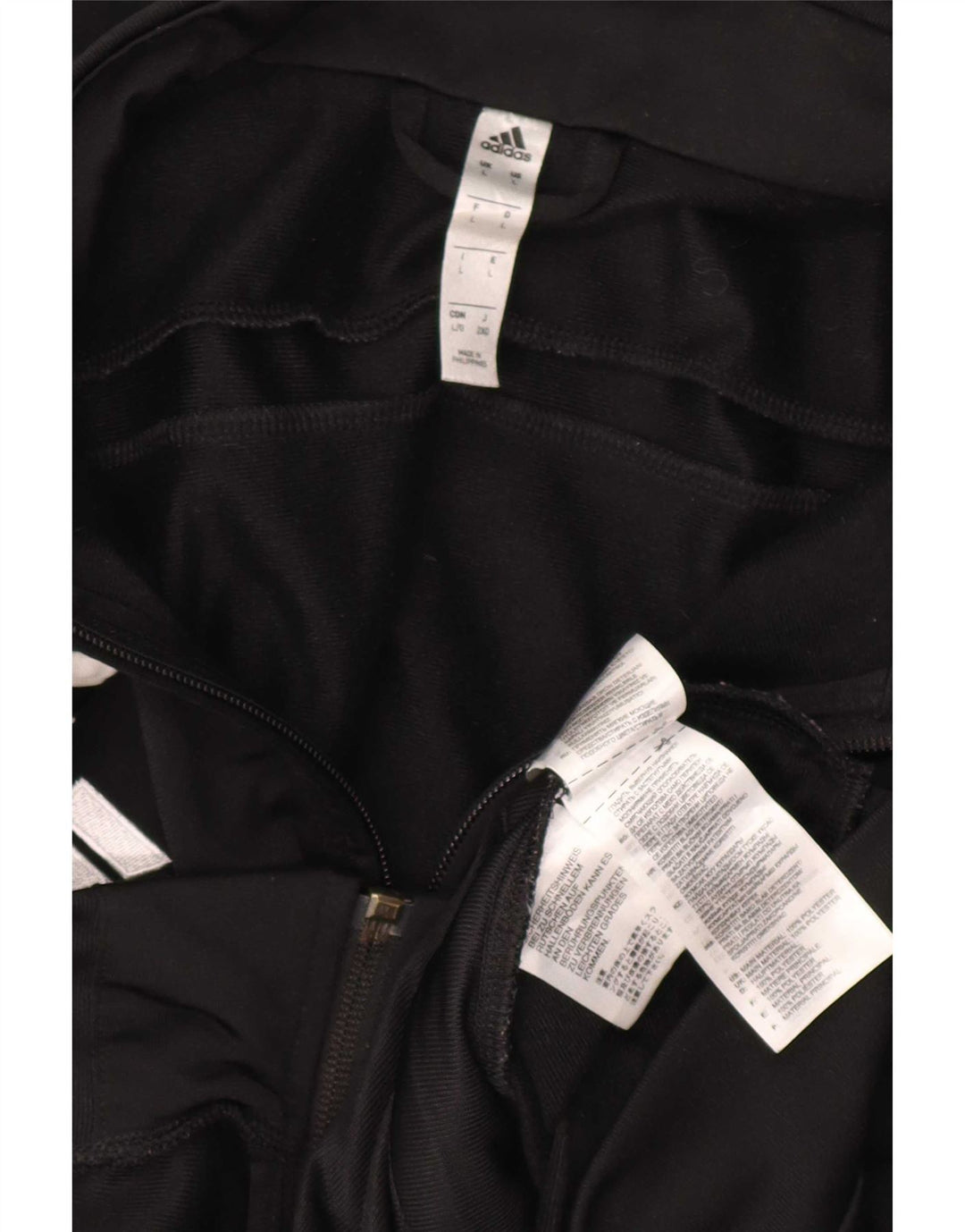 Adidas Mens Tracksuit Top Jacket Large Black Polyester