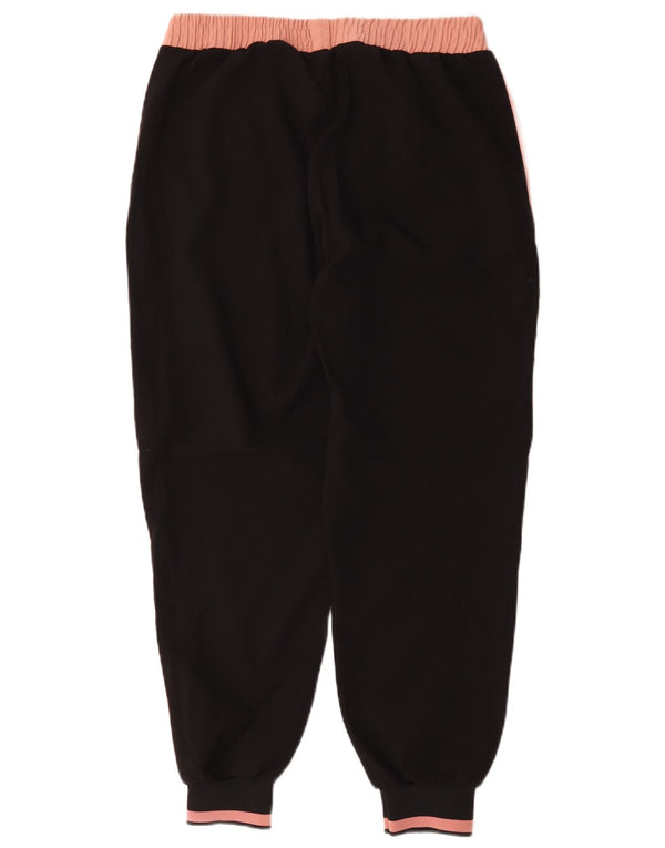 Zara Womens Tracksuit Trousers Joggers UK 14 Large Black Colourblock