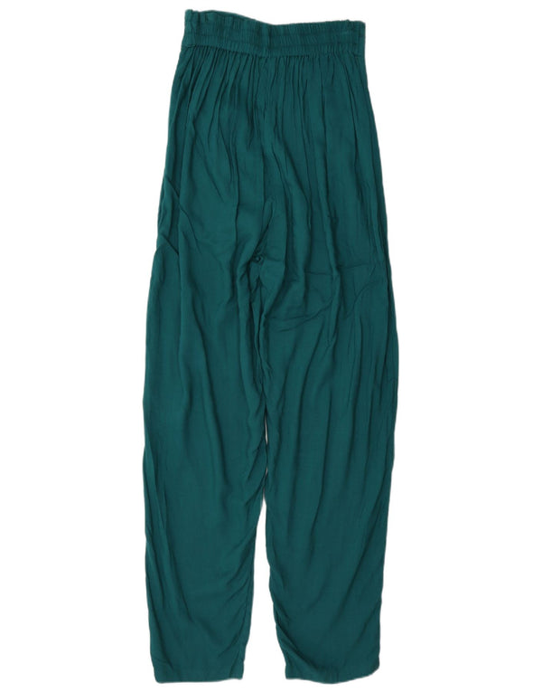 Vintage Womens High Waist Pegged Casual Trousers UK 6 XS W28 L29 Blue