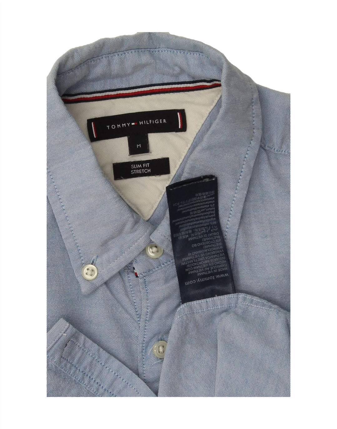 TOMMY HILFIGER Mens Slim Fit Shirt Medium Blue Cotton Vintage Tommy Hilfiger and Second-Hand Tommy Hilfiger from Messina Hembry 