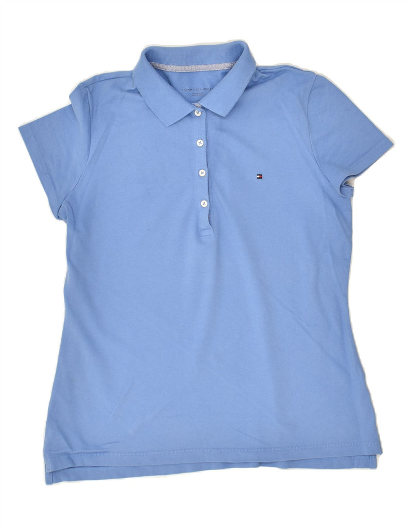 TOMMY HILFIGER Womens Classic Fit Polo Shirt UK 14 Medium Blue Vintage Tommy Hilfiger and Second-Hand Tommy Hilfiger from Messina Hembry 