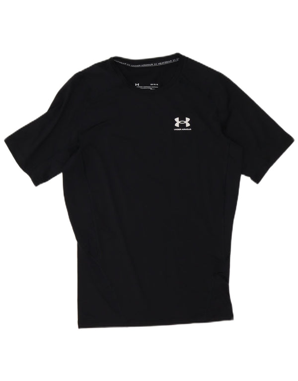 Under Armour Boys Heat Gear T-Shirt Top 11-12 Years Large  Black Polyester