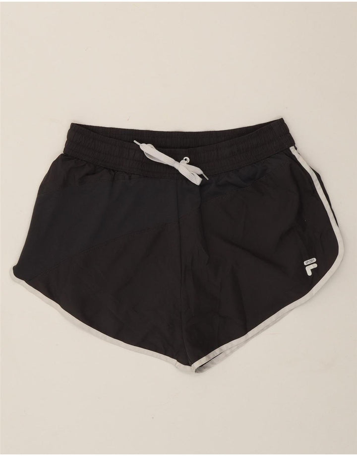 Fila Womens Sport Shorts UK 14 Medium  Black Polyester