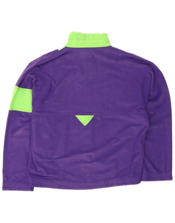 Vintage Mens Graphic Tracksuit Top Jacket Large Purple Colourblock