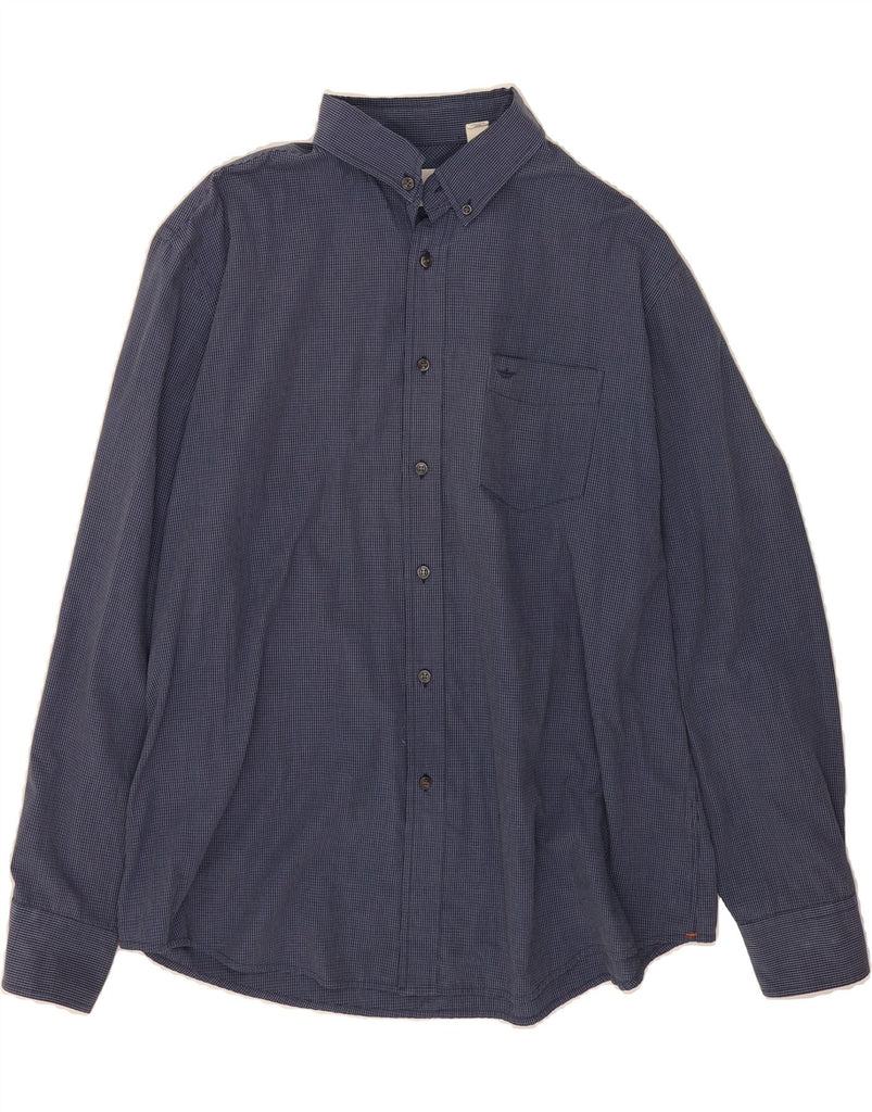 DOCKERS Mens Big & Tall Shirt XL Blue Gingham Cotton Vintage Dockers and Second-Hand Dockers from Messina Hembry 