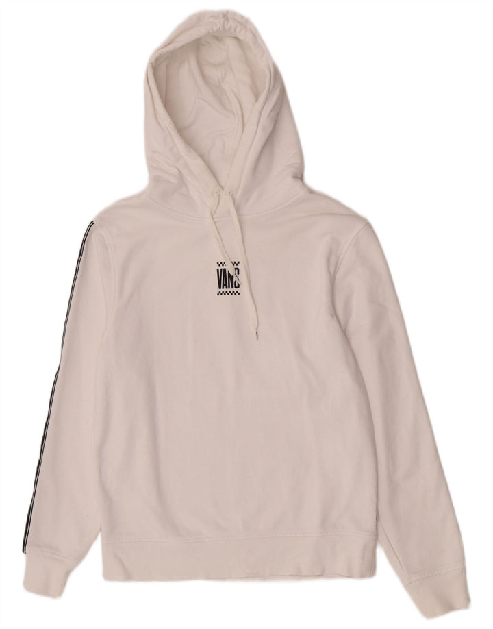 Vans Mens Graphic Hoodie Jumper Small White Colourblock Cotton