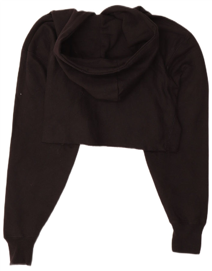CHAMPION Womens Reverse Weave Oversized Hoodie Jumper UK 10 Small Black