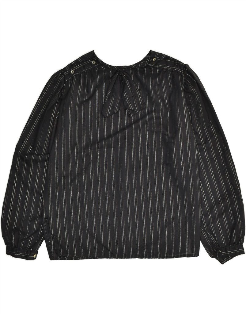 VINTAGE Womens See Through Blouse Top UK 16 Large Black Striped | Vintage Vintage | Thrift | Second-Hand Vintage | Used Clothing | Messina Hembry 