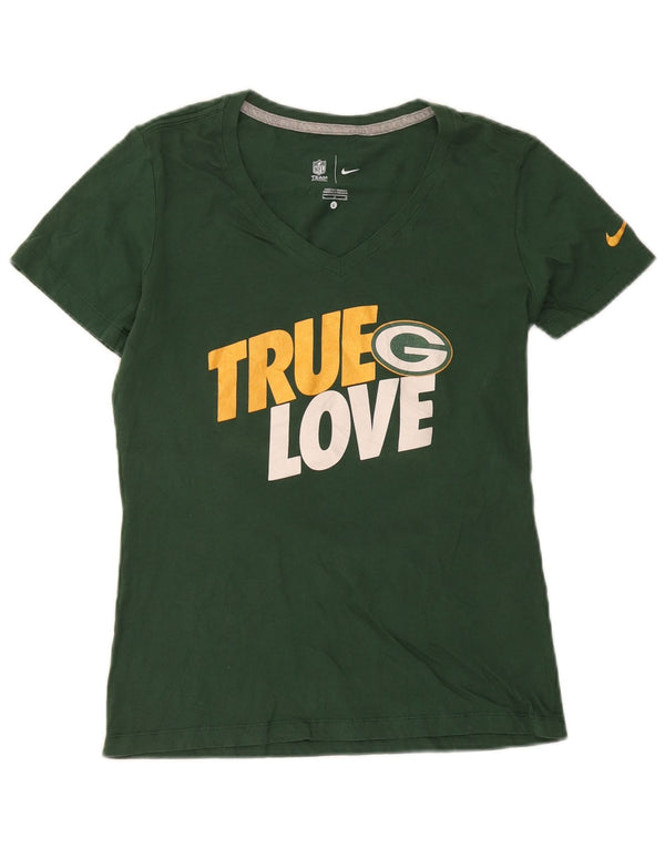 Nike Womens Green Bay Packers Graphic T-Shirt Top UK 14 Large Cotton