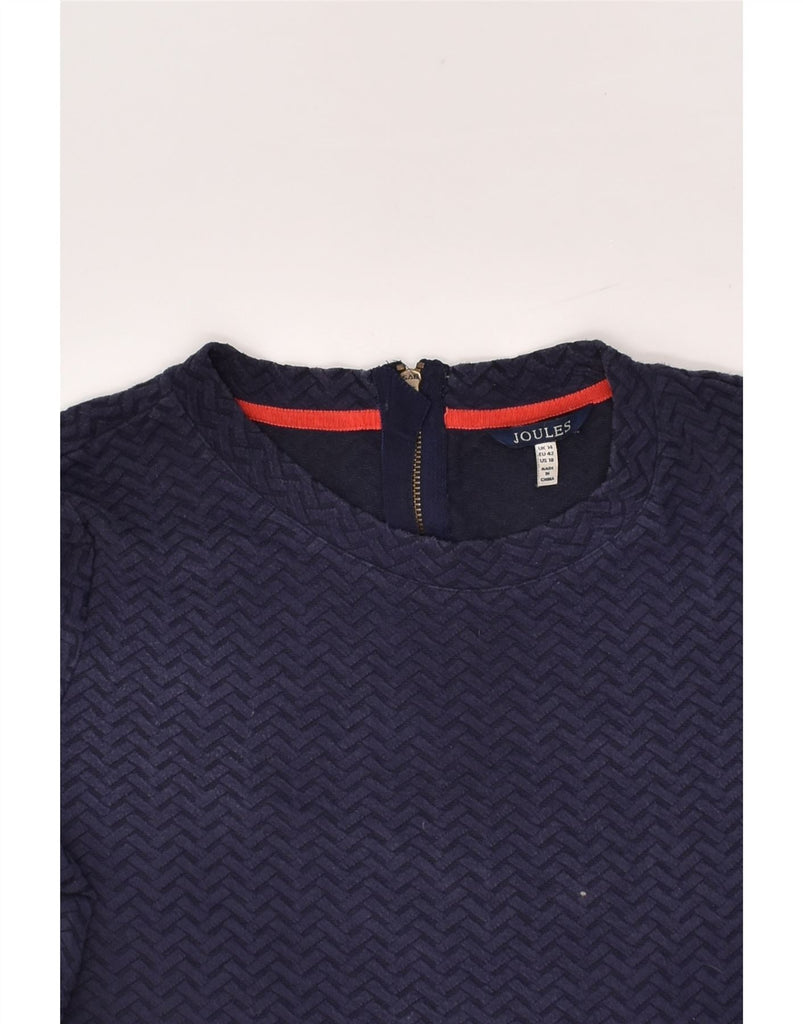 JOULES Womens Long Sleeve Basic Dress UK 14 Large  Navy Blue Chevron | Vintage Joules | Thrift | Second-Hand Joules | Used Clothing | Messina Hembry 