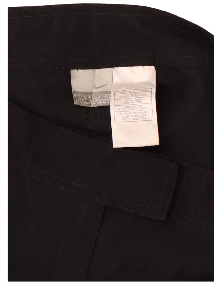 NIKE Womens Casual Shorts US 12/14 Large W34  Black Colourblock Polyester