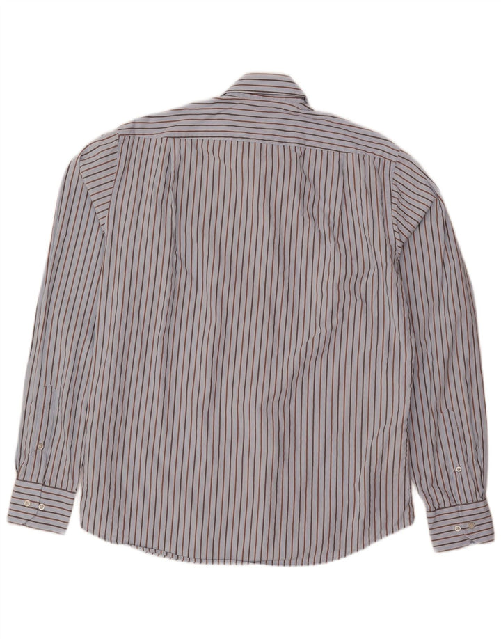 Hugo Boss Mens Shirt Size 40 15 3/4 Medium Blue Striped Cotton