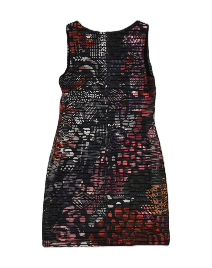 DESIGUAL Womens Graphic Sheath Dress UK 12 Medium Black Spotted Polyester | Vintage Desigual | Thrift | Second-Hand Desigual | Used Clothing | Messina Hembry 