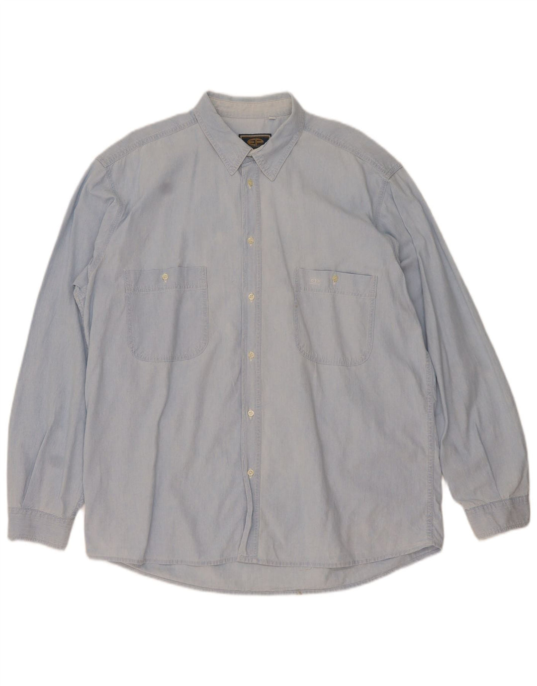 VINTAGE Mens Shirt XL Blue Cotton