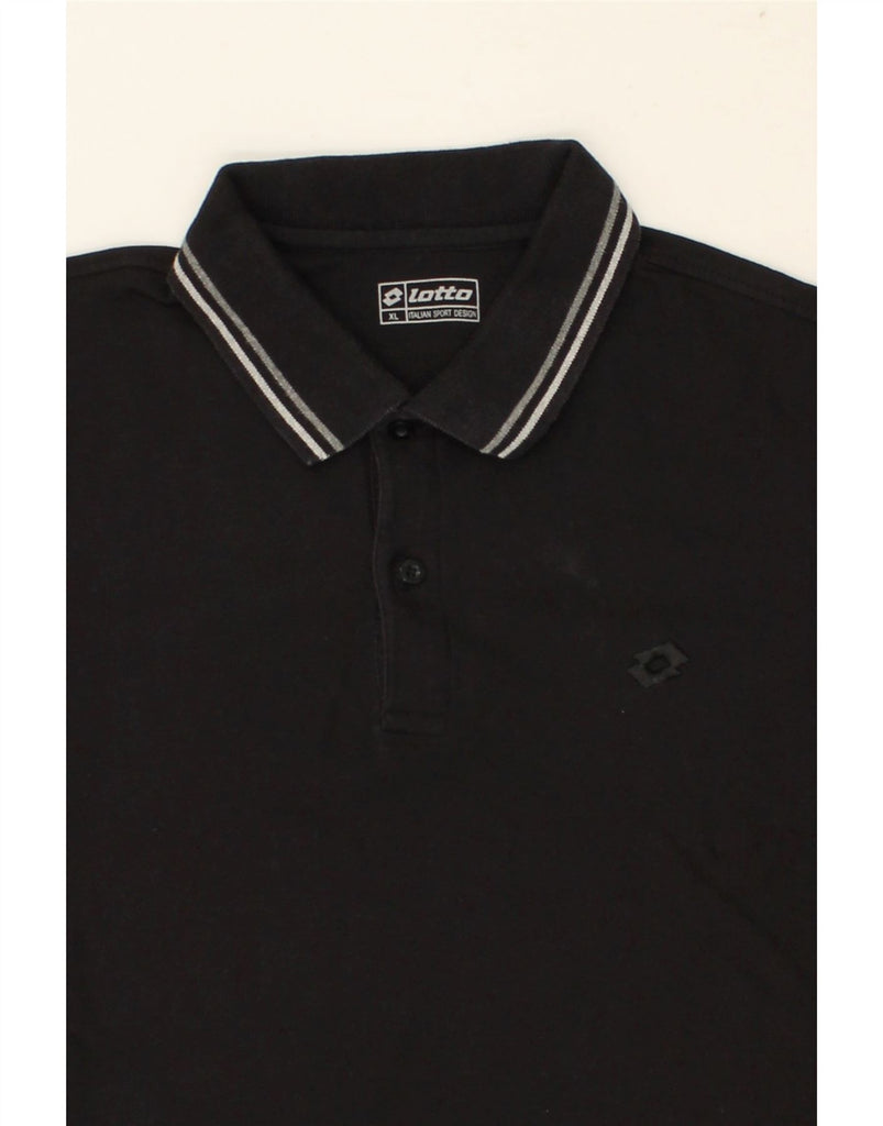 LOTTO Mens Polo Shirt XL Black Cotton | Vintage Lotto | Thrift | Second-Hand Lotto | Used Clothing | Messina Hembry 