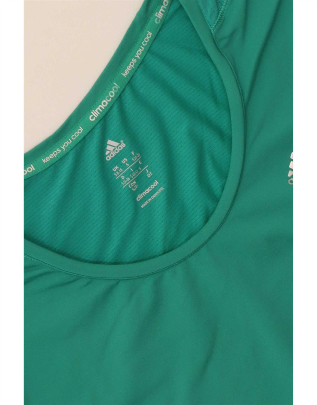 Adidas Womens Climacool T-Shirt Top UK 8/10 Small Green