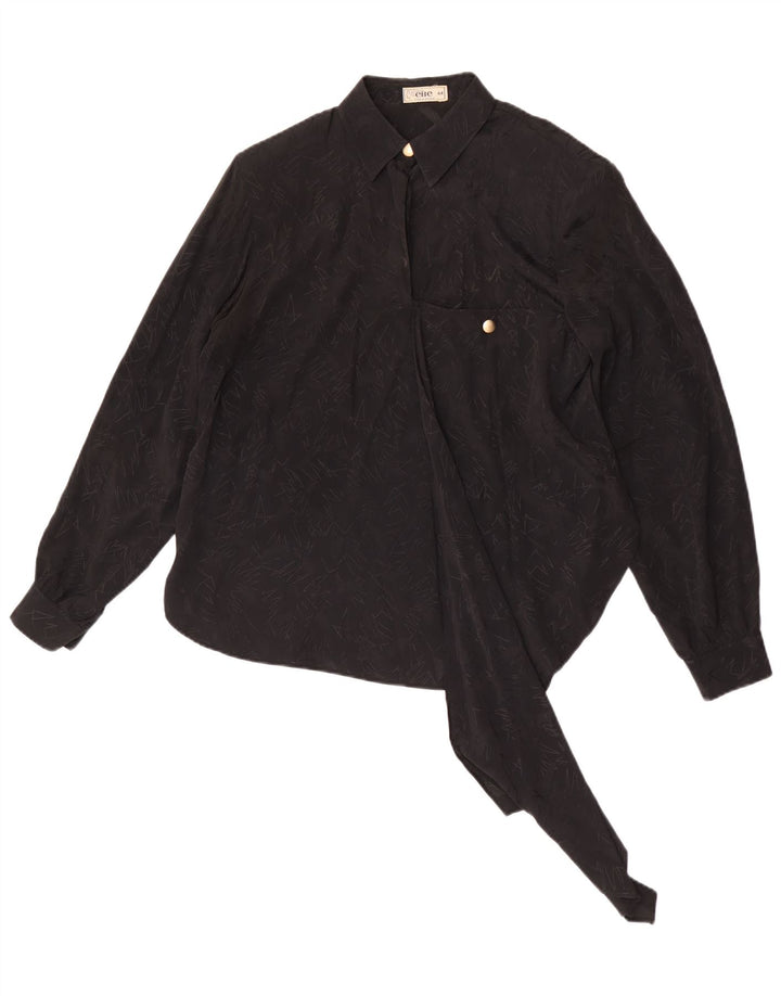 Vintage Womens Long Sleeve Blouse Top IT 44 Medium Black Geometric