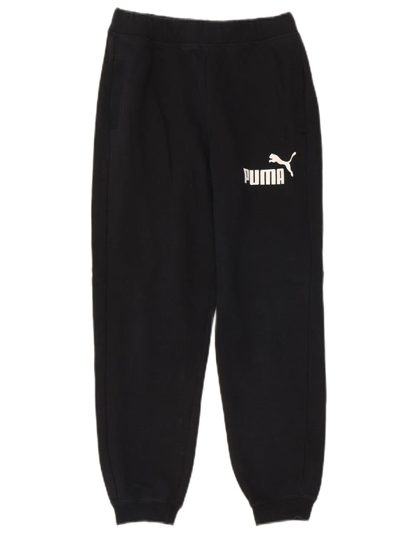 Puma Boys Graphic Tracksuit Trousers Joggers 11-12 Years Black Cotton