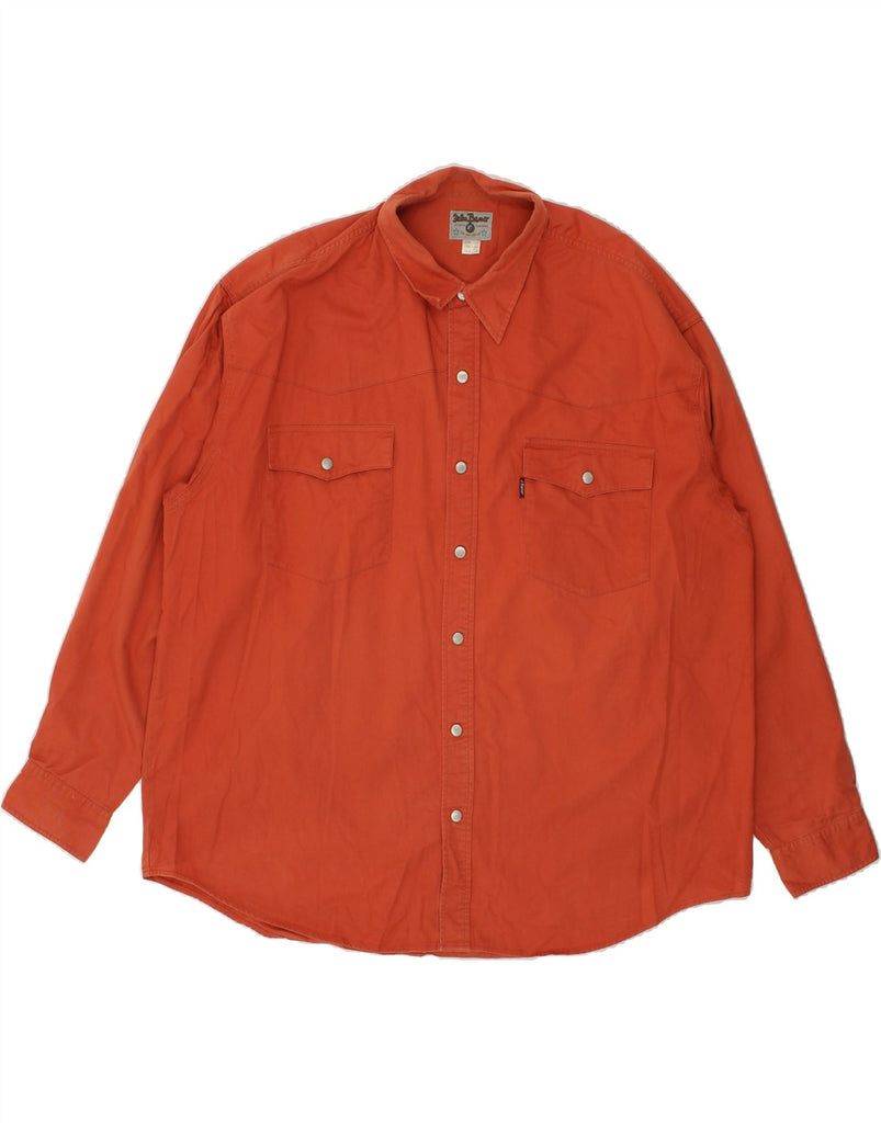 VINTAGE Mens Shirt Size 17 XL Orange Cotton | Vintage Vintage | Thrift | Second-Hand Vintage | Used Clothing | Messina Hembry 