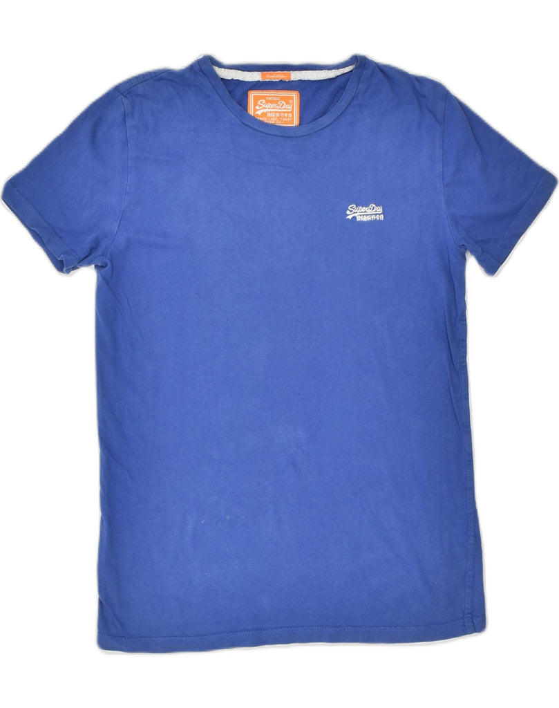 SUPERDRY Mens Orange Label T-Shirt Top Small Blue Cotton | Vintage | Thrift | Second-Hand | Used Clothing | Messina Hembry 