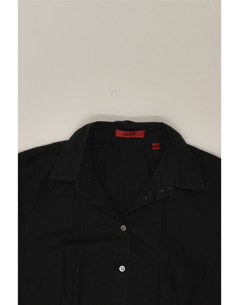 HUGO BOSS Womens Shirt IT 34 2XS Black Cotton | Vintage Hugo Boss | Thrift | Second-Hand Hugo Boss | Used Clothing | Messina Hembry 