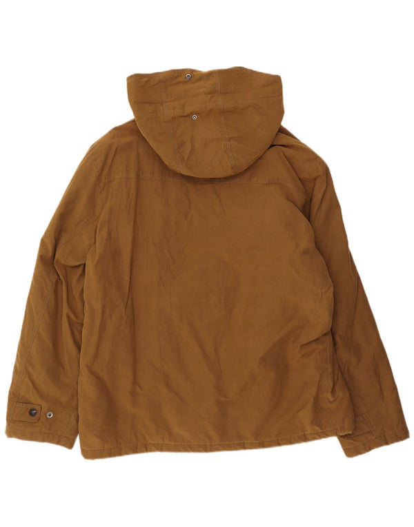 Navigare Mens Hooded Windbreaker Jacket UK 44 2XL Brown Cotton