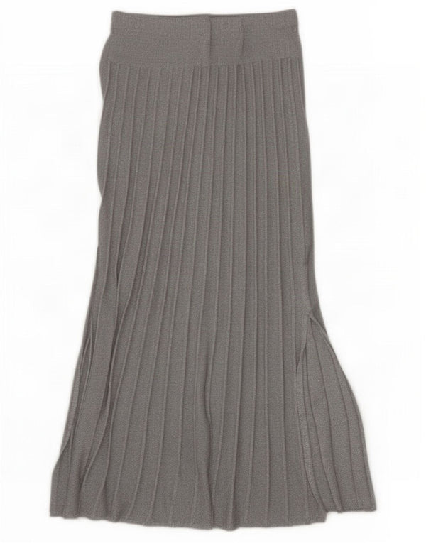 Luisa Spagnoli Womens Knit Pleated Skirt Medium W28 Silver Flecked